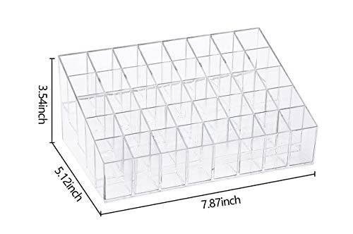 HBlife Lipstick Holder, 40 Spaces Clear Acrylic Lipstick Organizer Display Stand Cosmetic Makeup Organizer for Lipstick, Brushes, Bottles, and More
