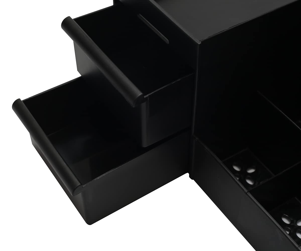 Simbuy Makeup Organizer for Vanity, Bathroom Countertop Organizer with Drawers for Cosmetics, Cologne, Skin Care Deodorant, Shaving Lotion (Black).