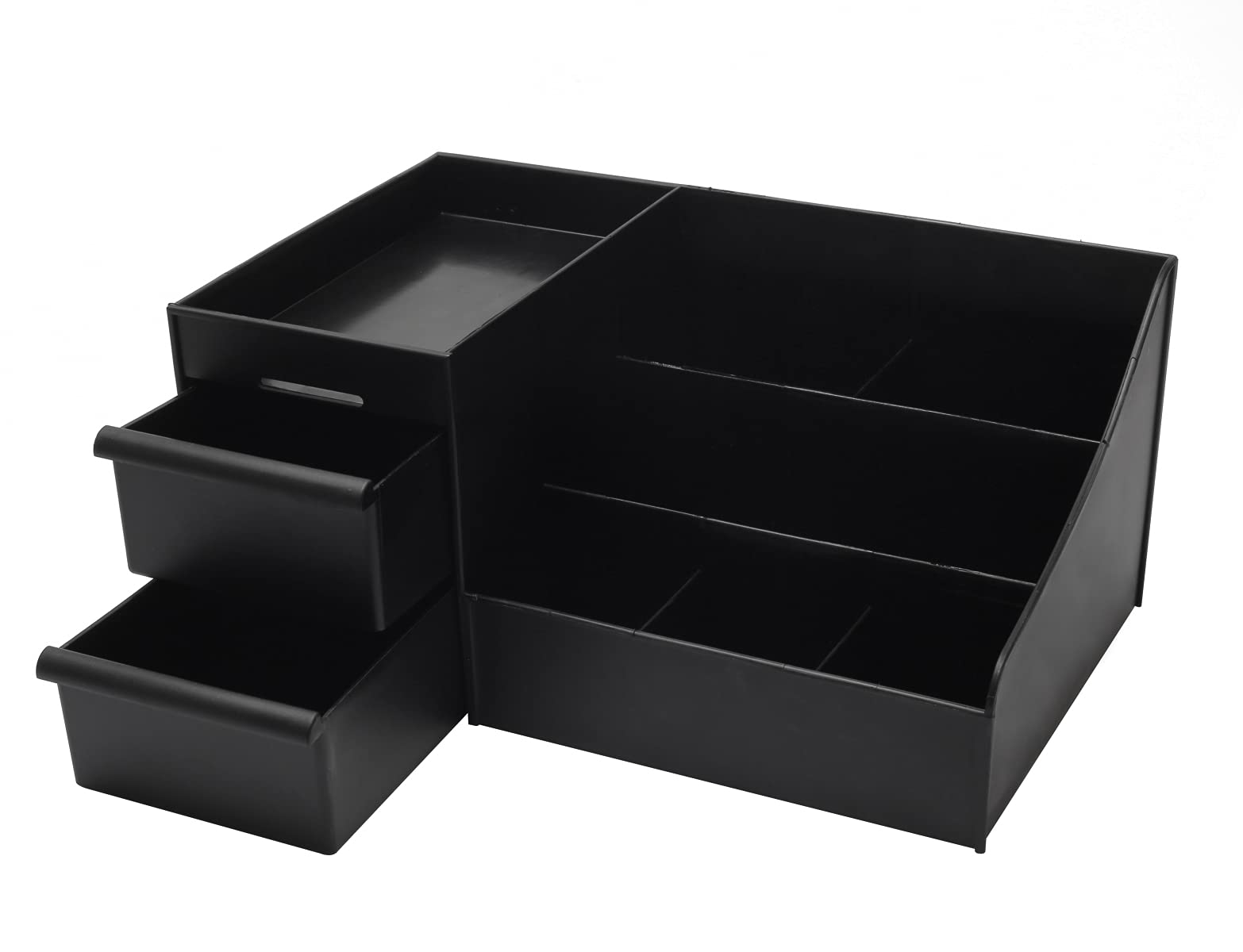 Simbuy Makeup Organizer for Vanity, Bathroom Countertop Organizer with Drawers for Cosmetics, Cologne, Skin Care Deodorant, Shaving Lotion (Black).