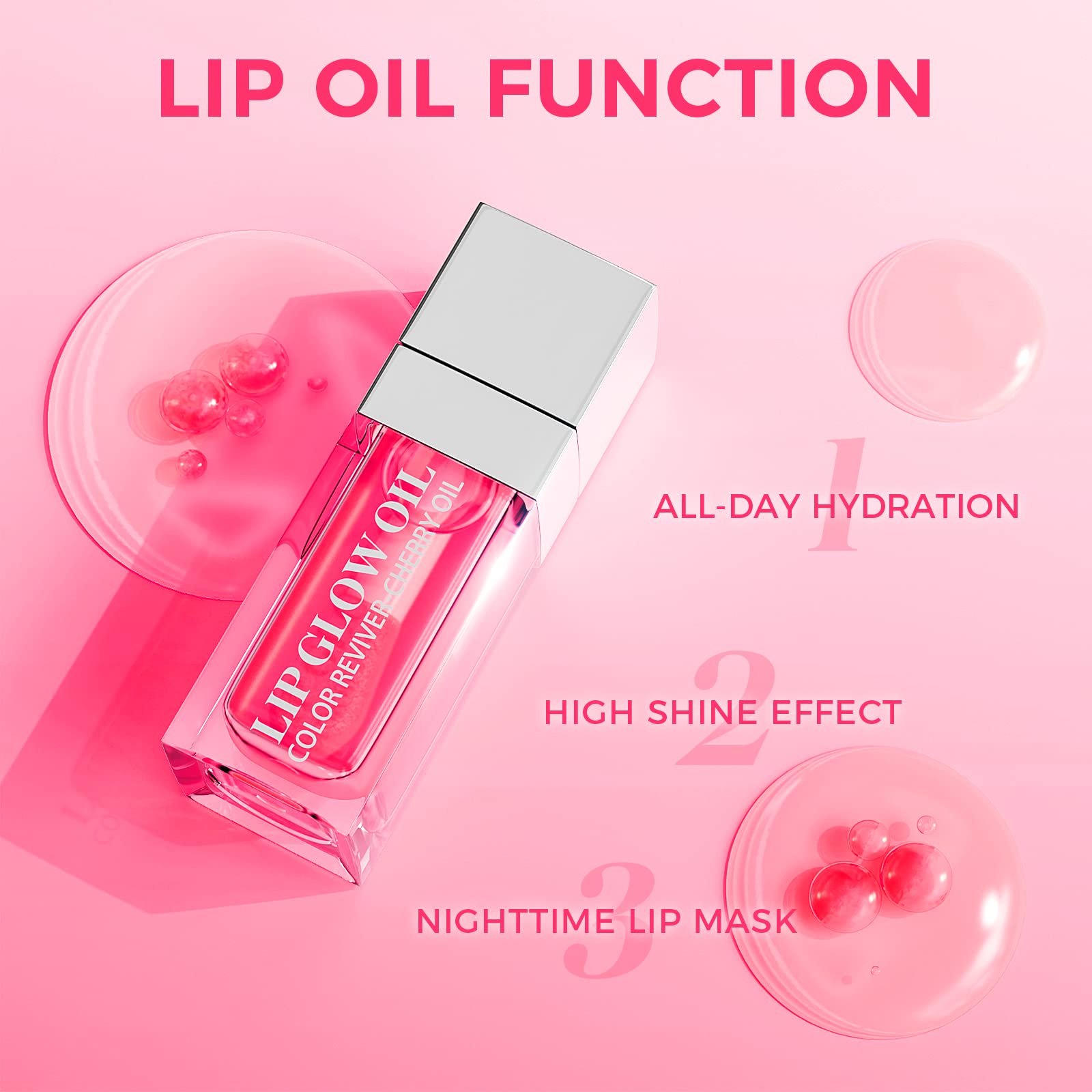 Ofanyia Hydrating Lip Glow Oil, Plumping Lip Gloss Tinted Lip Balm Transparent Lip Care, Long Lasting Hydrating Lip Gloss Tinted Lip Non-sticky, Lip Tint Lip Care Oil for Dry Lip (012#+015#)