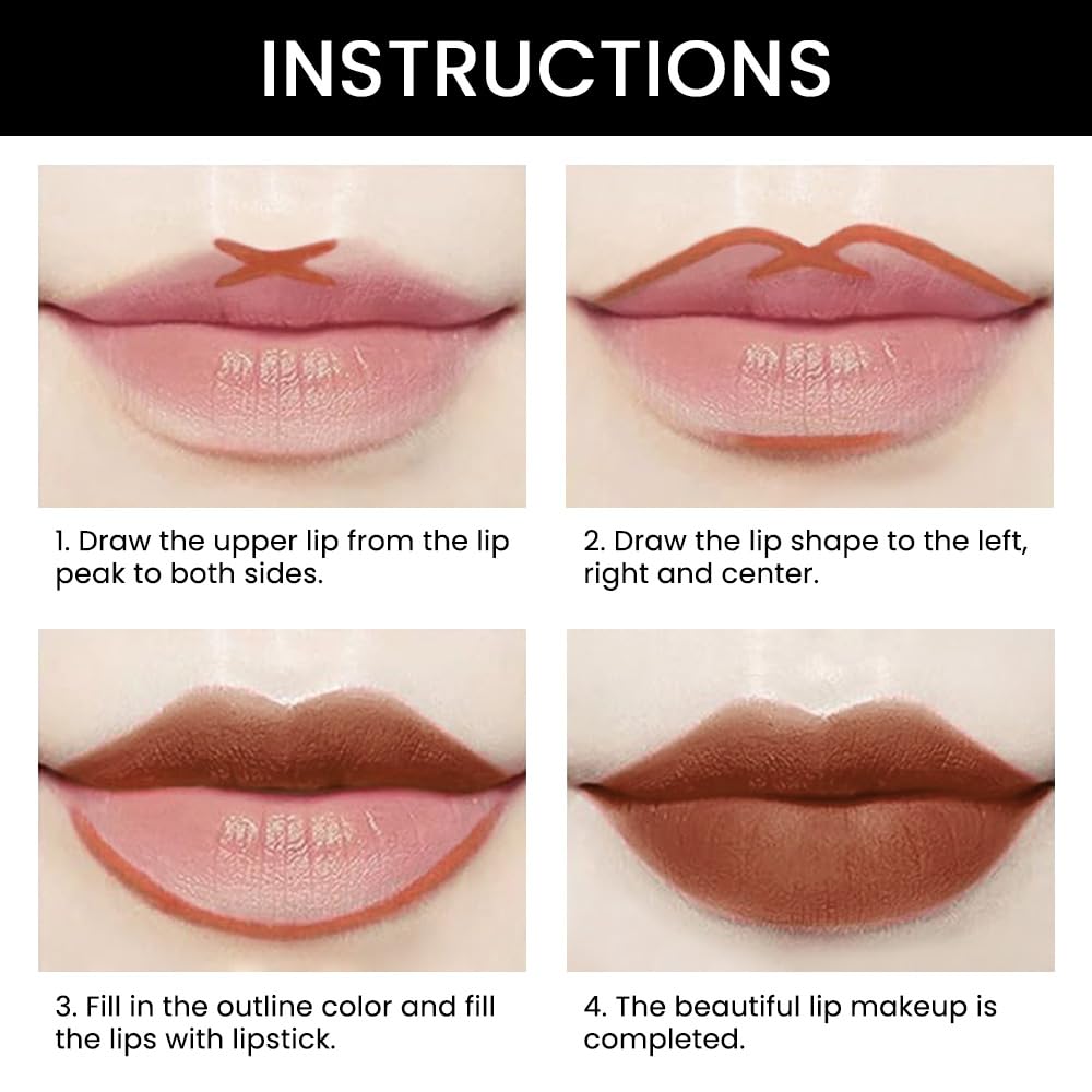 Kaely 2in1 Brown Matte Lip Liner & Lipstick Combo Set Kit for Women, DNM Magic Neutral Lipstick 24 Hours Original Lipstick and Lips Liner Pencil Stain Gloss Plumper Makeup Long Lasting Waterproof 38
