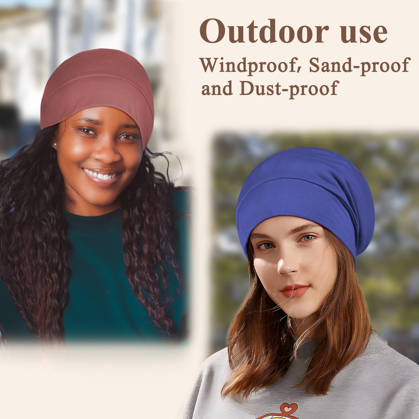 OLESILK 100% Mulberry Silk Bonnet for Sleeping Women, Silk Hair Wrap for Sleeping, Silk Sleep Bonnet for Women&Men, Real Silk, Not Satin, Reddish Brown