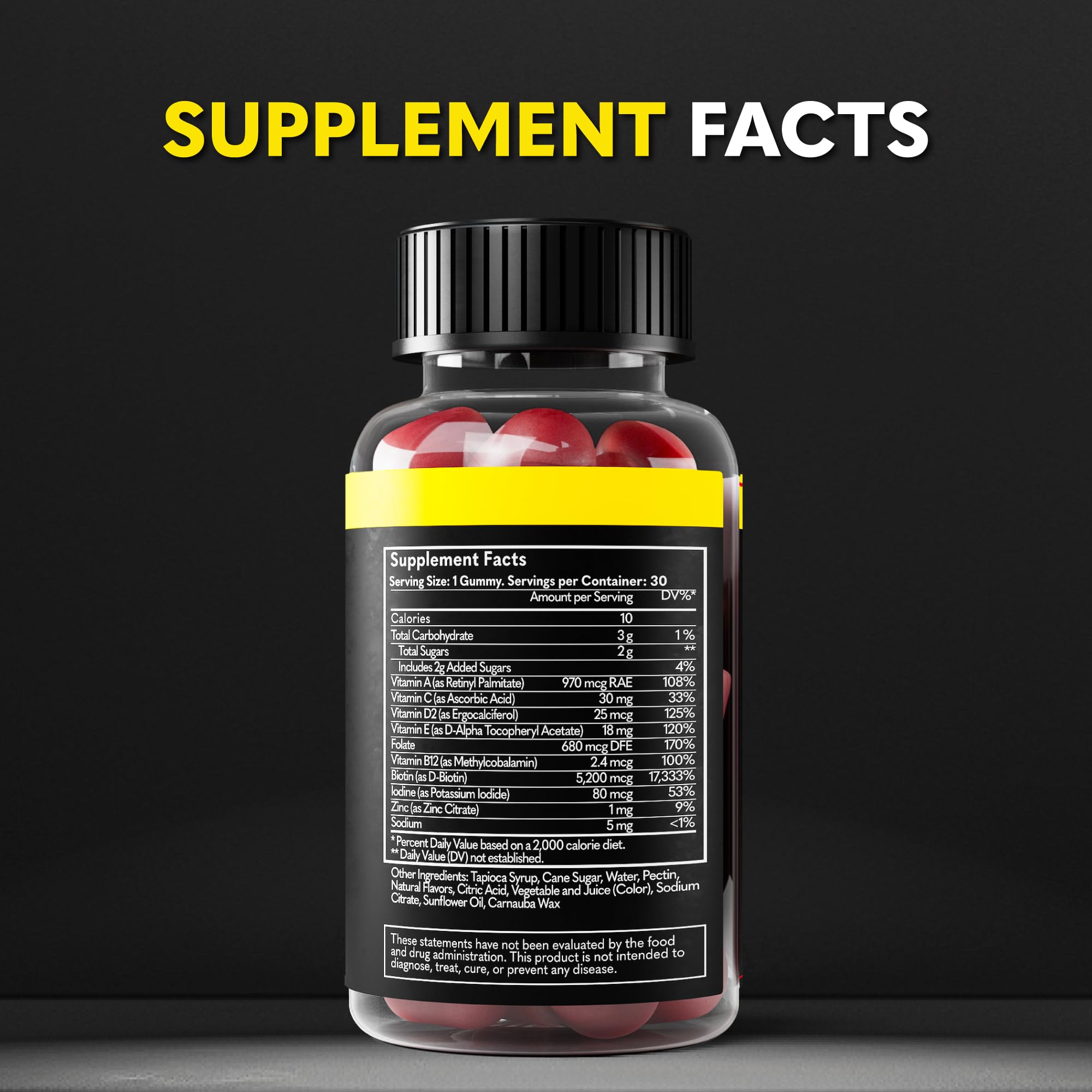 The Beard Club Biotin Beard Growth Vitamin Gummies - Beard and Hair Supplement for Men - Vitamins B12, E, & C to Support a Thicker Fuller Looking Beard - Mens Beard Care - Strawberry Gummy